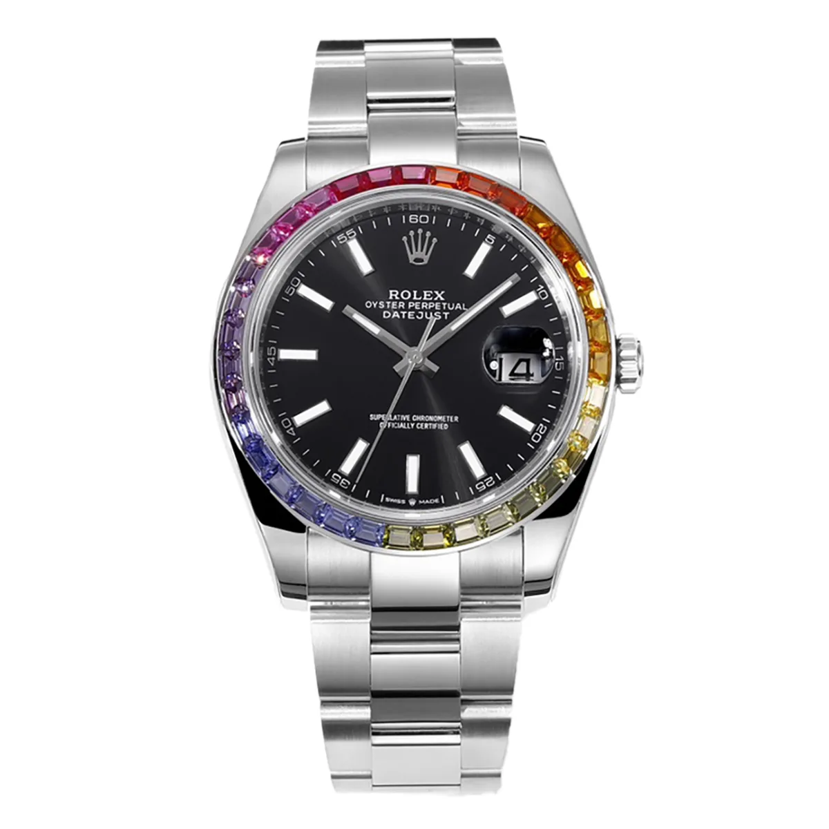 Datejust-41-Black-Dial-Stick-Markers-with-Rainbow-Diamond-Bezel-in-Steel-on-Oyster-Bracelet-1
