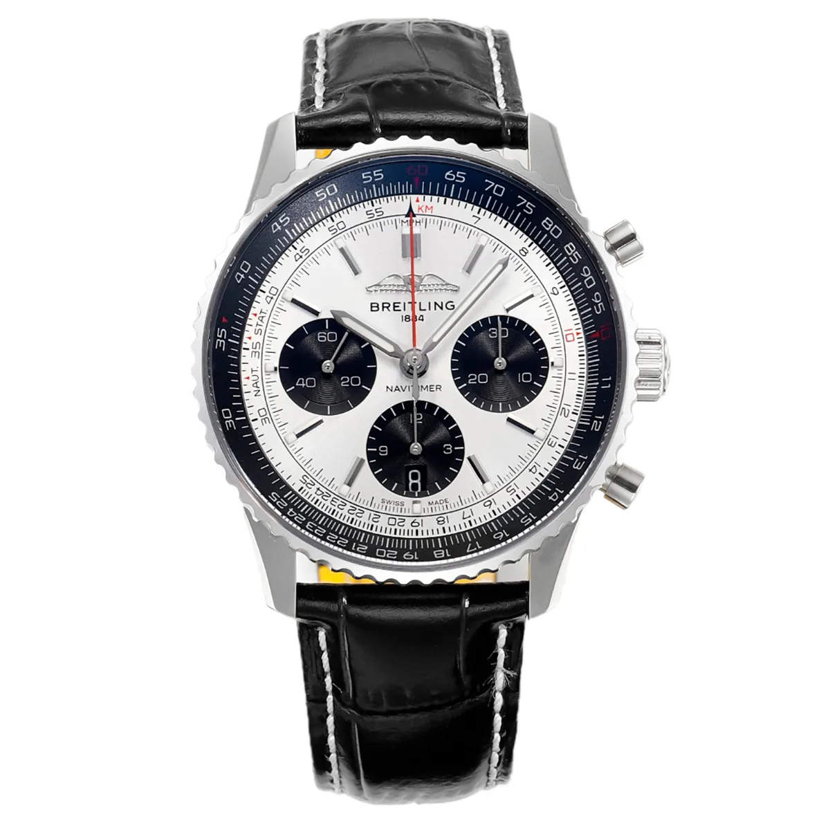 Navitimer-B01-Chronograph-43-Silver-Dial-in-Steel-on-Leather-Strap-Ref.-AB0138241G1P1-1-1