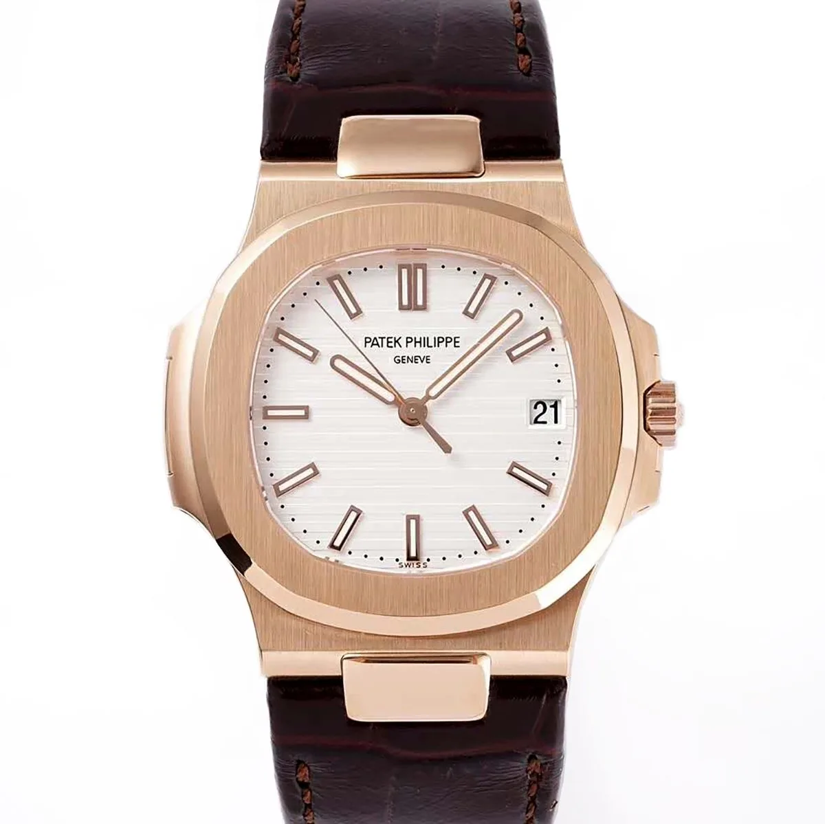 Patek-5711-RG-White-Dial-on-Leather-Strap-1