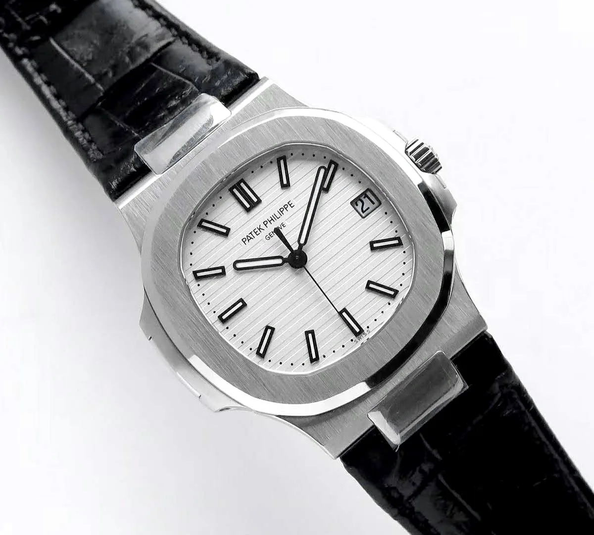 Patek-5711-White-Dial-on-Leather-Strap-2