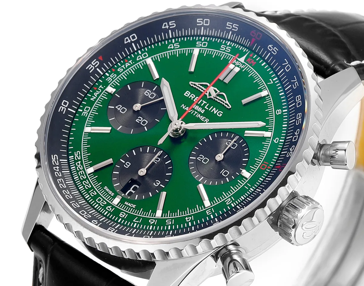 Navitimer-B01-Chronograph-43-Dark-Green-Dial-in-Steel-on-Leather-Strap-5