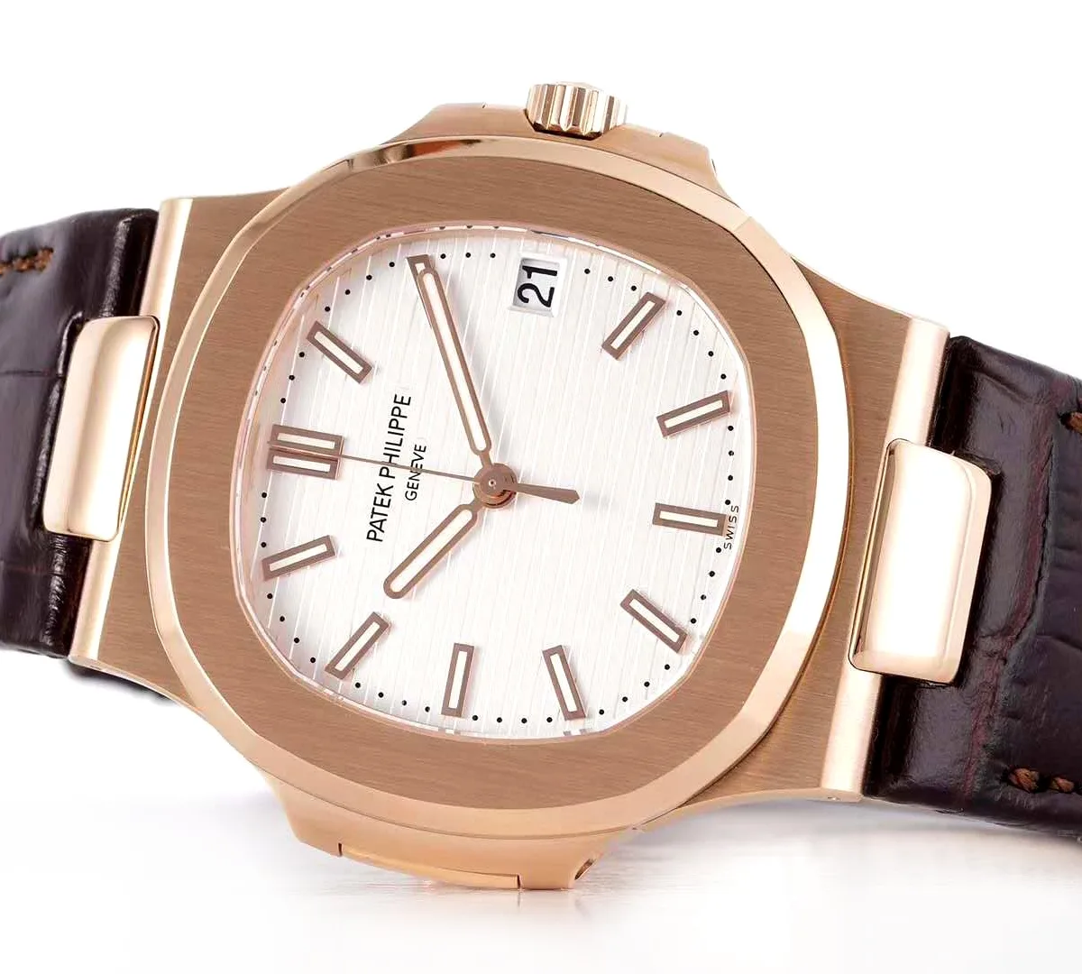 Patek-5711-RG-White-Dial-on-Leather-Strap-5