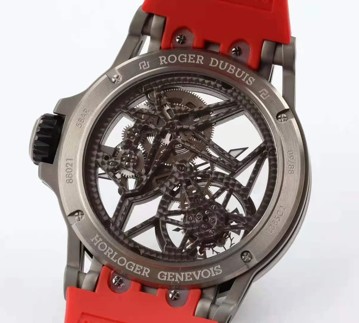 Excalibur-Spider-Skeleton-Flying-Tourbillon-with-Red-Rubber-Strap-7