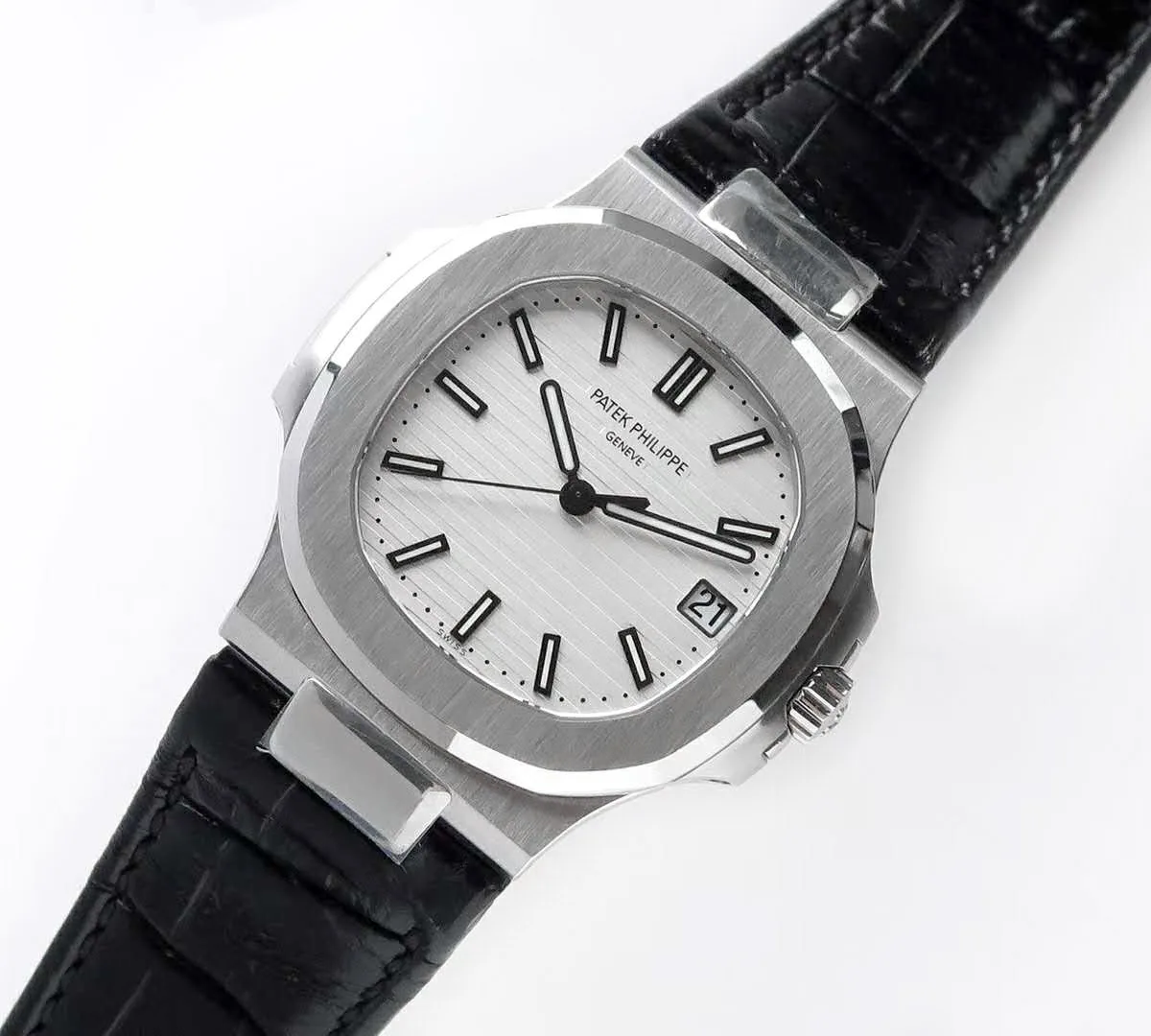 Patek-5711-White-Dial-on-Leather-Strap-3
