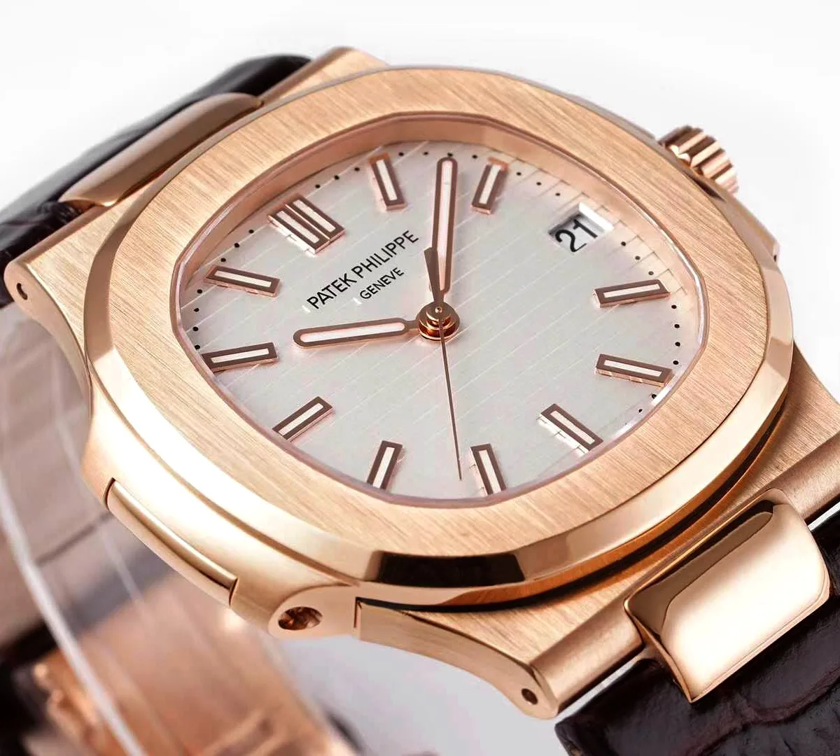 Patek-5711-RG-White-Dial-on-Leather-Strap-2