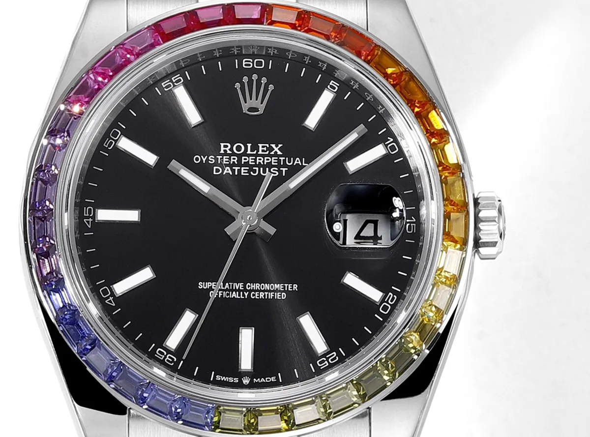 Datejust-41-Black-Dial-Stick-Markers-with-Rainbow-Diamond-Bezel-in-Steel-on-Oyster-Bracelet-4