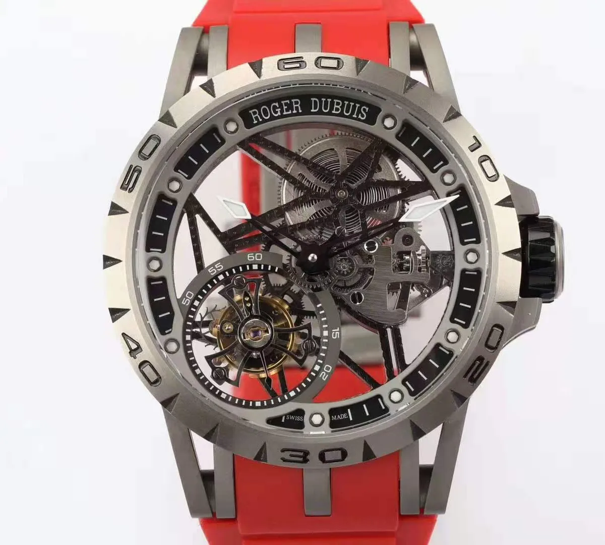Excalibur-Spider-Skeleton-Flying-Tourbillon-with-Red-Rubber-Strap-4